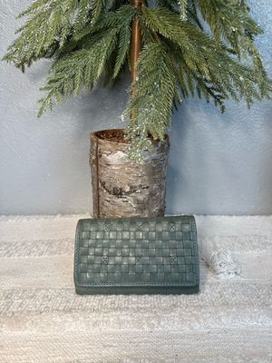 Unbranded Sage Woven RUSTIC Leather Wallet NWOT