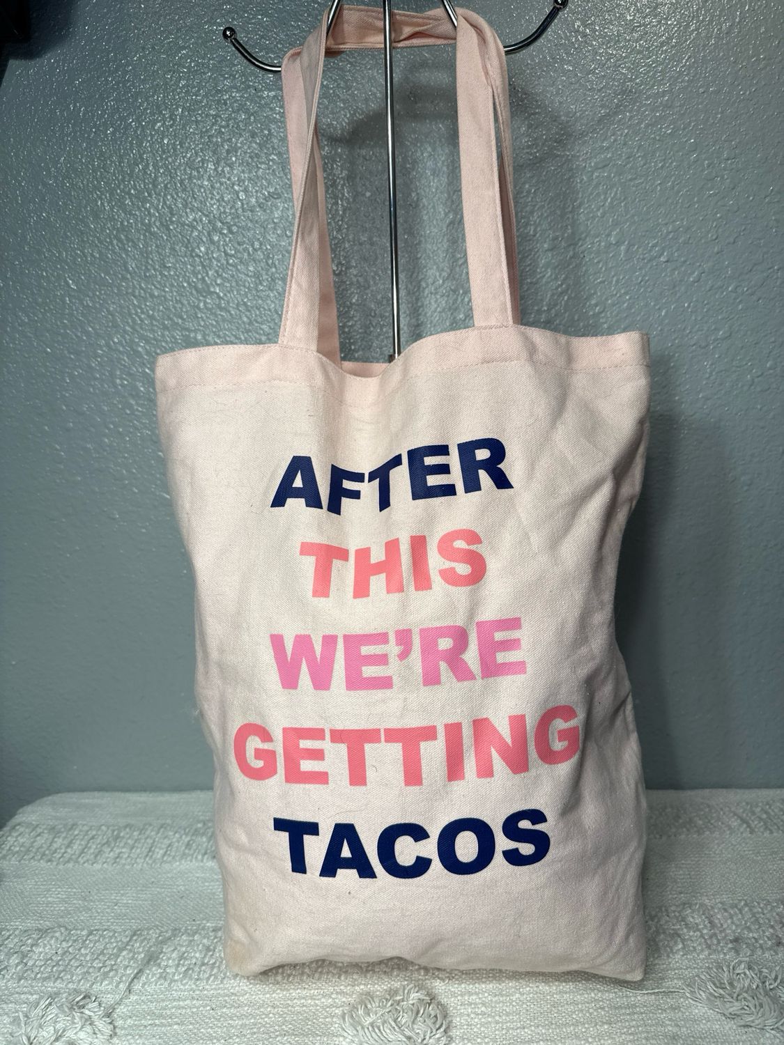 After This, We’re Getting Tacos, Pink Canvas Tote Bag