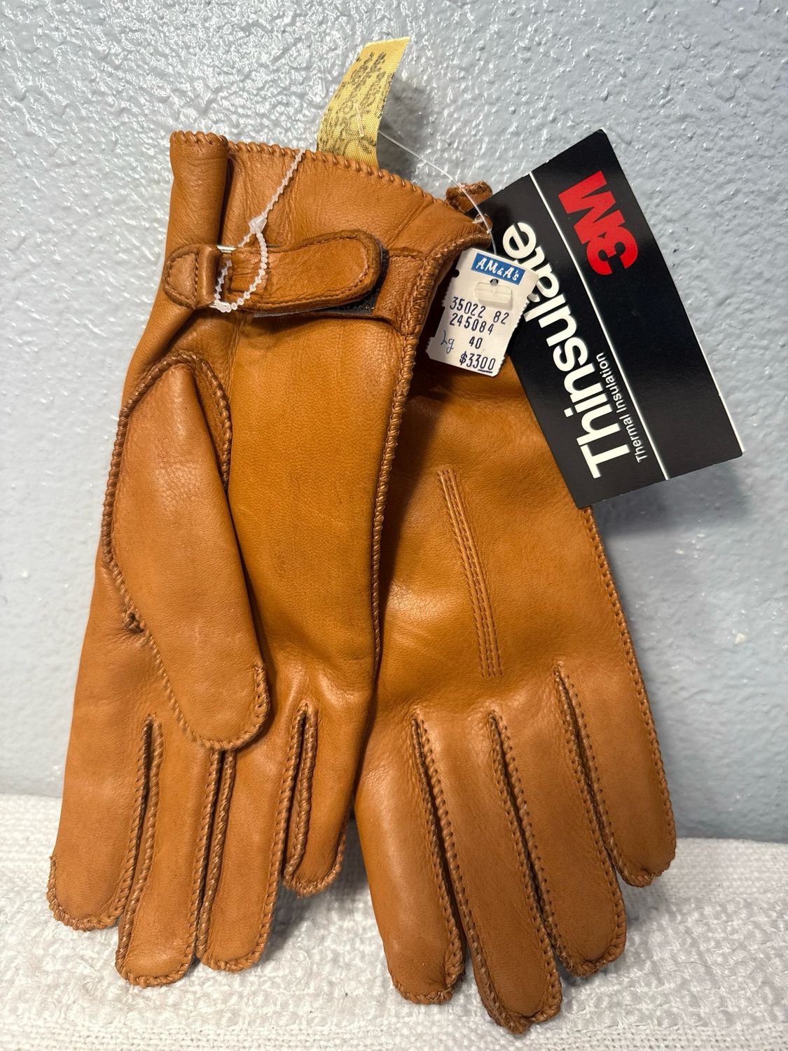Thinsulate Vintage Brown Leather Gloves NWT!