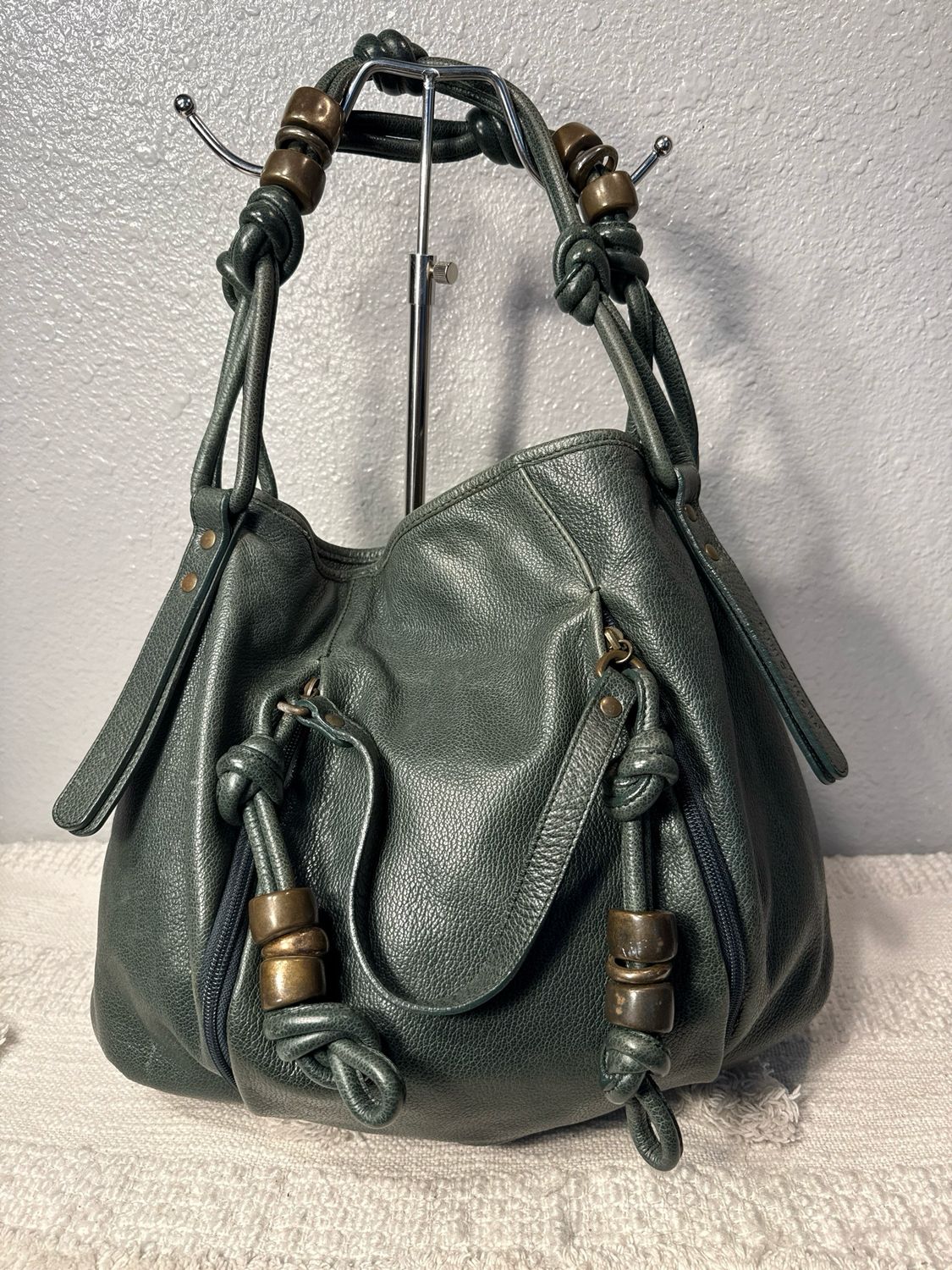 Plinio Visona Italia 1959 Emerald Green Leather Shoulder Bag