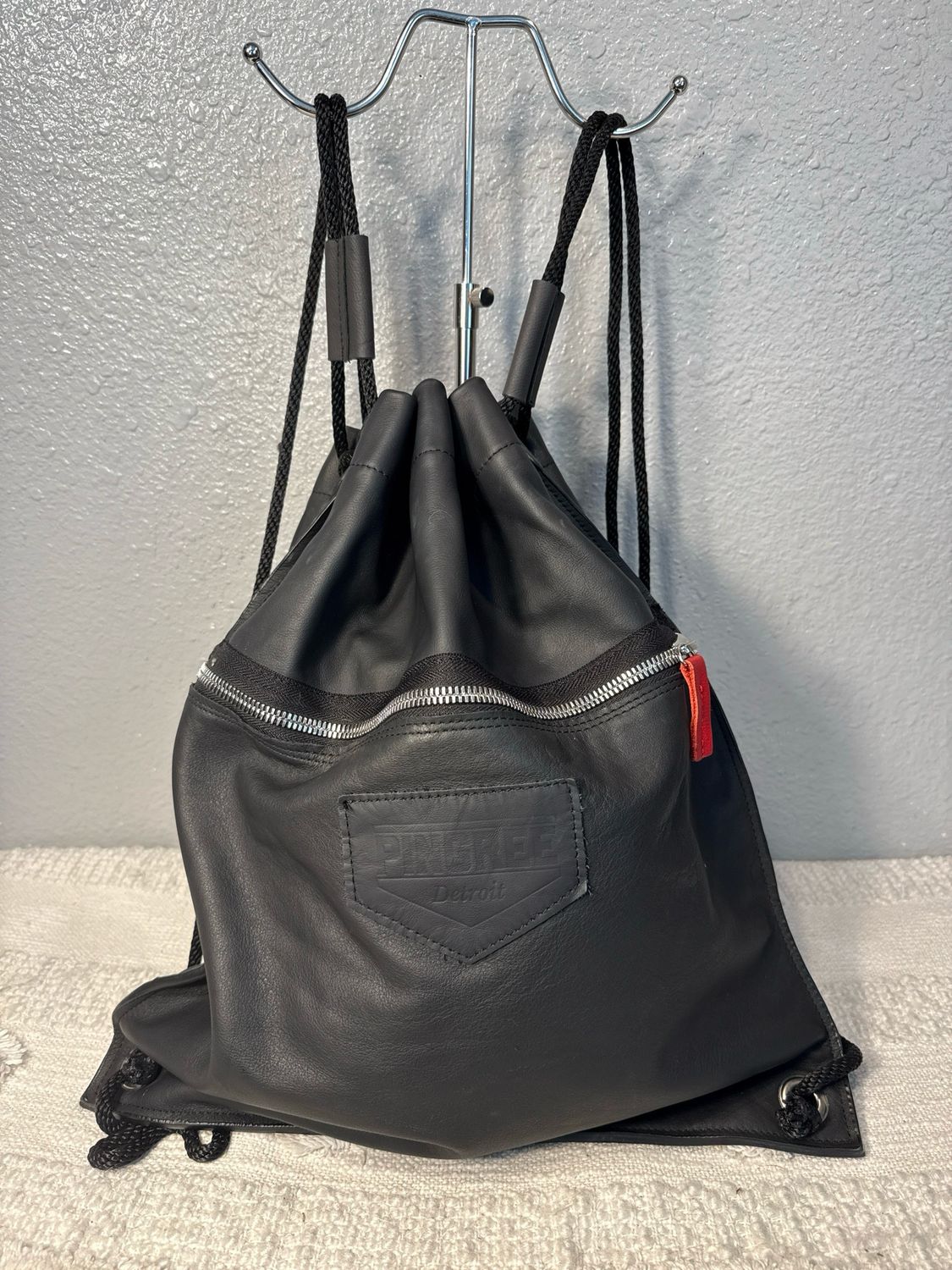 Pingree Detroit Black Leather Sling Or Backpack NWOT!