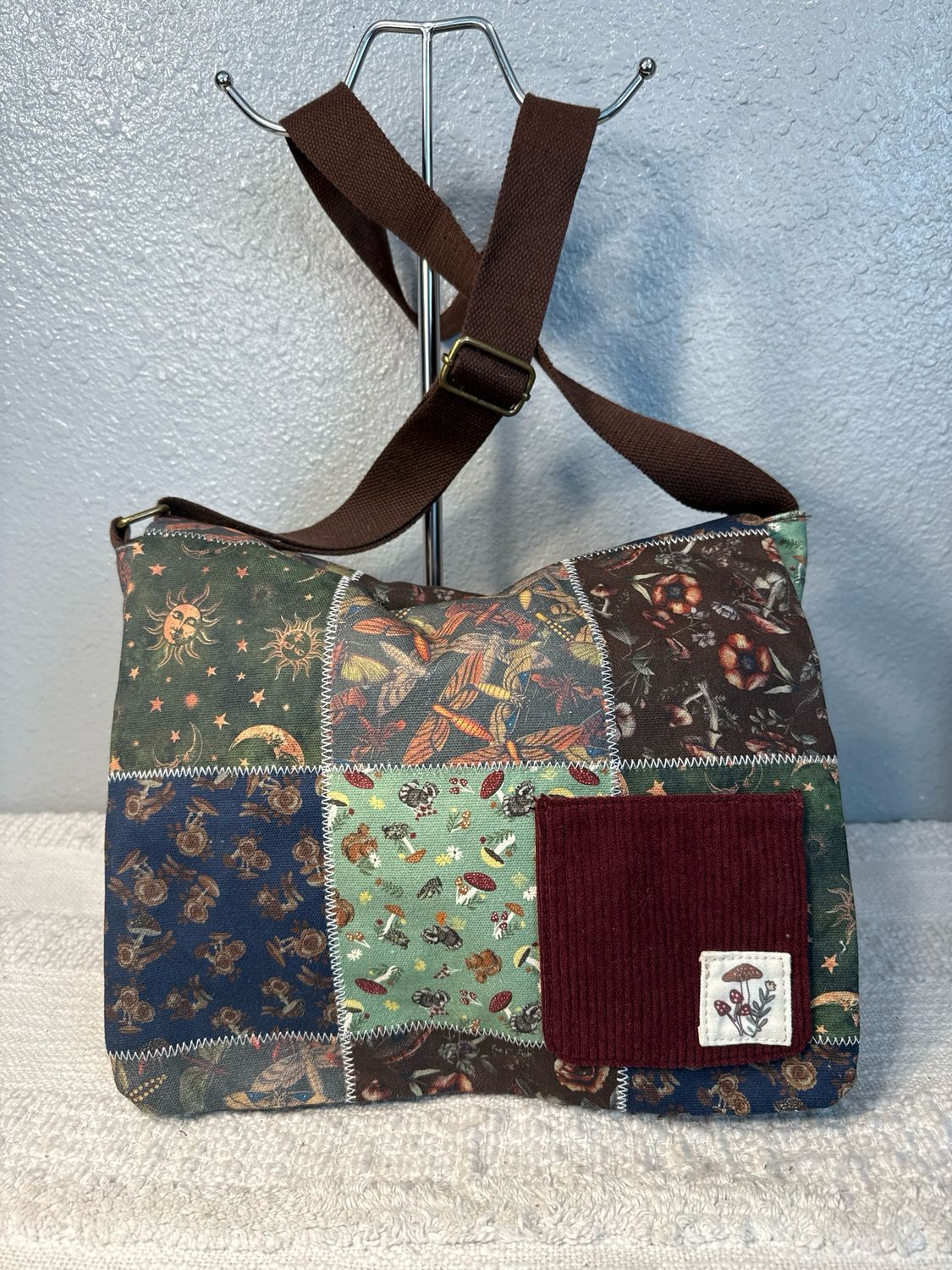 Thorne And Fable Patch Canvas Messenger Bag NWOT!