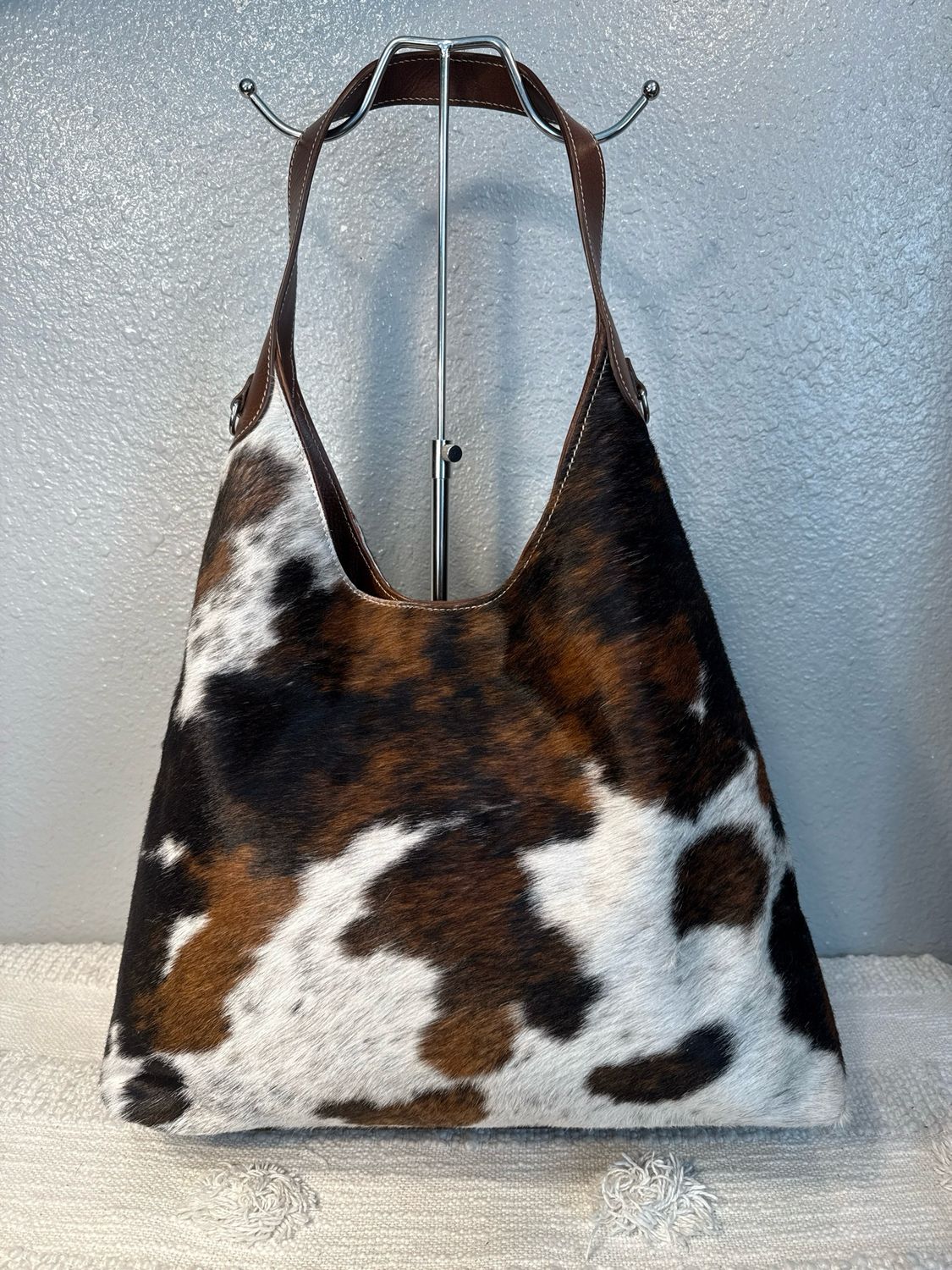 Cavalcanti Hair On Hide Leather “Brooklyn” Style Hobo Bag TIKTOK VIRAL! NWOT! $200 Retail
