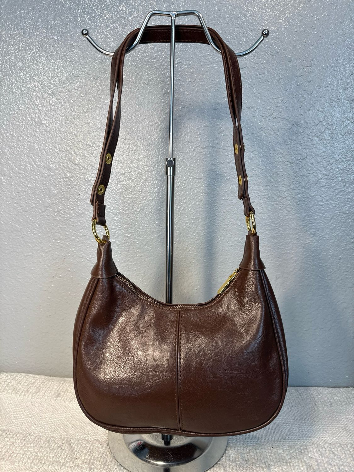 Unbranded Brown, Vegan Leather Y2K Shoulder Bag NWOT!