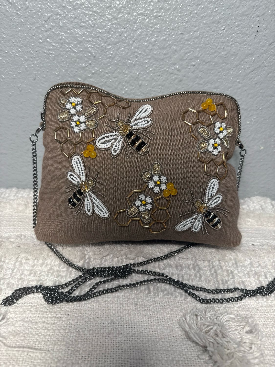 Mary Francis Beaded Crossbody Bag