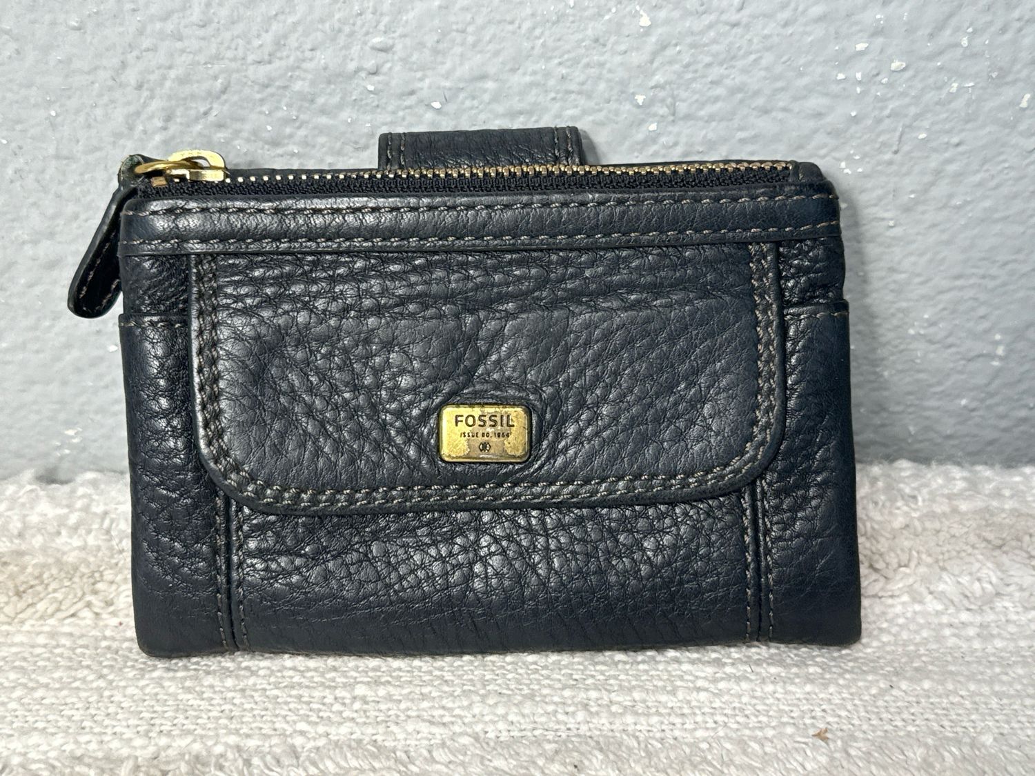 Fossil, Vantage, Black, Leather, Compact Wallet