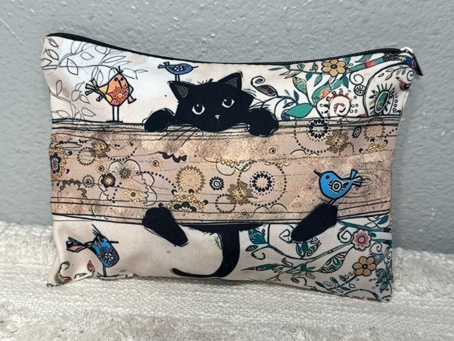 Unbranded, Black Kitty Cat Nylon, Cosmetic Pouch Or Catch All NWOT!