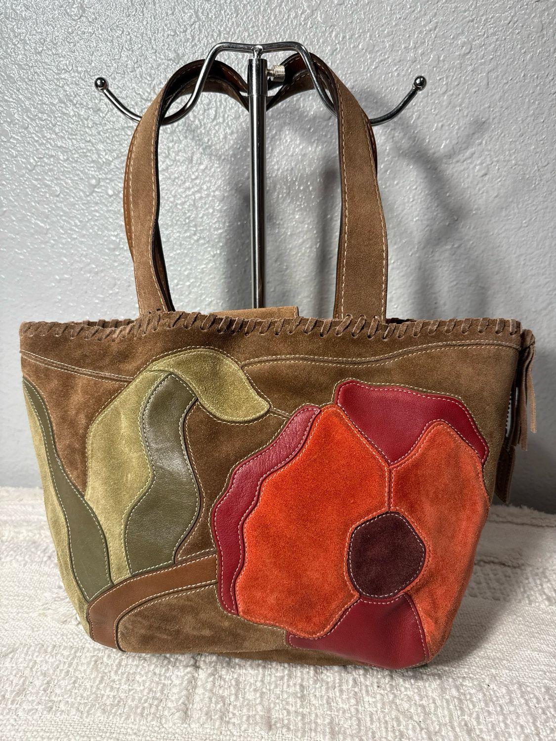 Coach Vintage Suede Poppy For Peace Limited Edition Tote