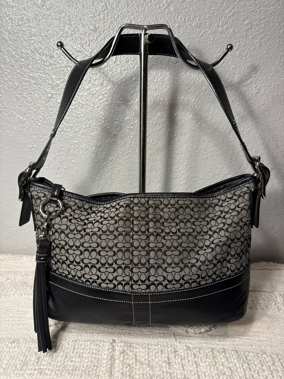 Coach Vintage Black And Gray Mini Signature Soho Shoulder Bag LIKE NEW!