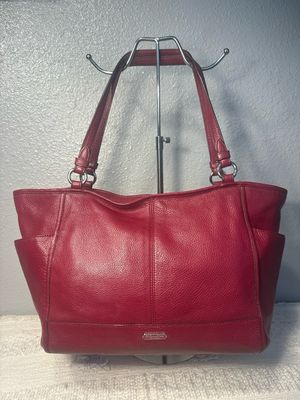 COACH Burgundy Leather East West Tote