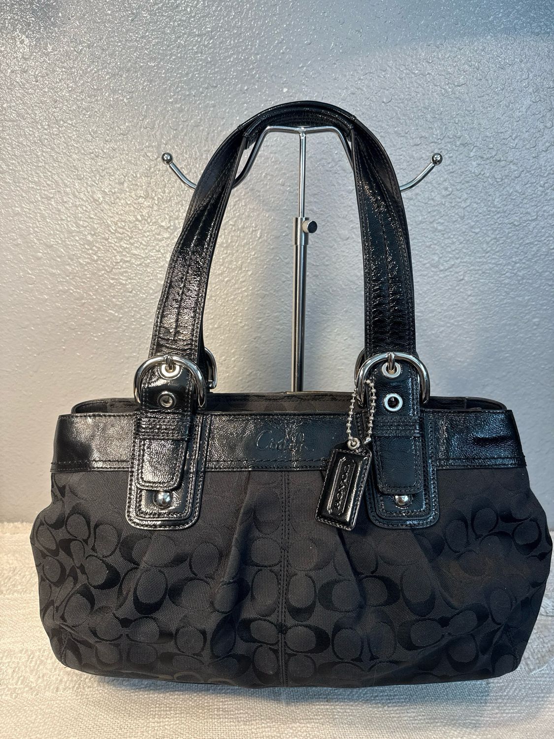 Coach Vintage Black Signature Soho East West Shoulder Bag NWOT!