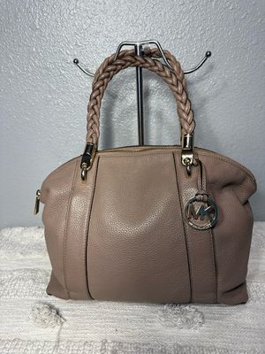 Michael Kors Top Pebbled Leather With Braided Handles Satchel