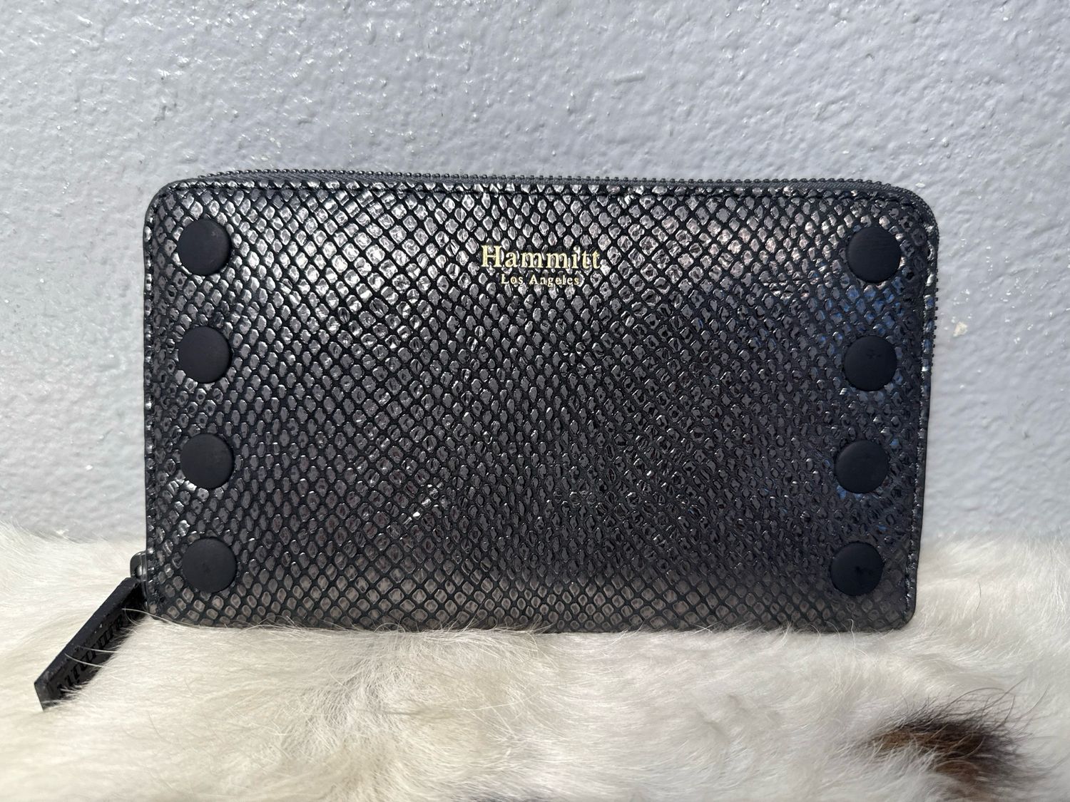 HAMMITT Gunmetal, Leather Wallet NWOT!