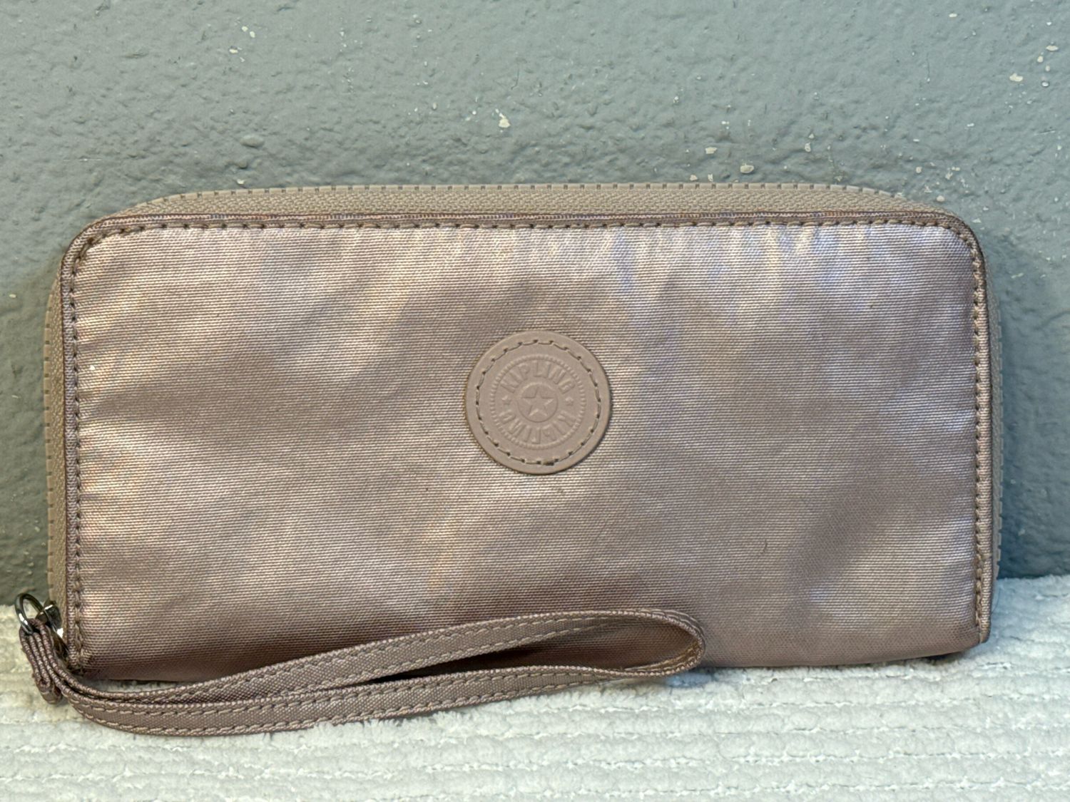 Kipling Metallic, Pinkish, Champagne, Wristlet Wallet