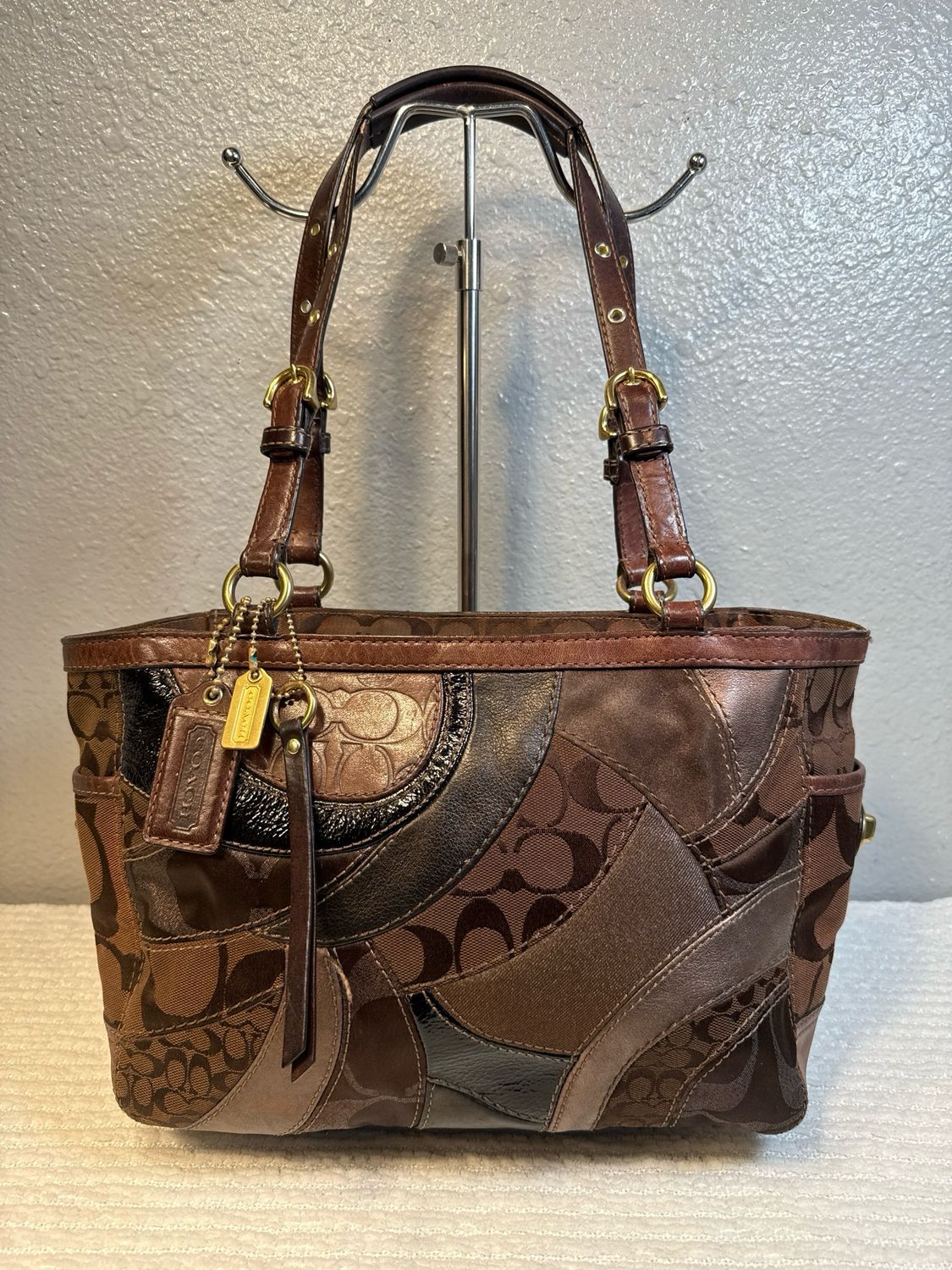 Coach Vintage Brown, Leather Patchwork Gallery Tote