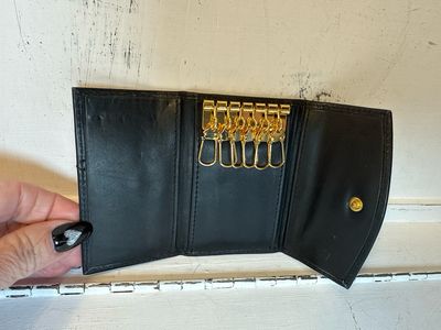 Unbranded Vintage Black Leather Six Key Card Wallet