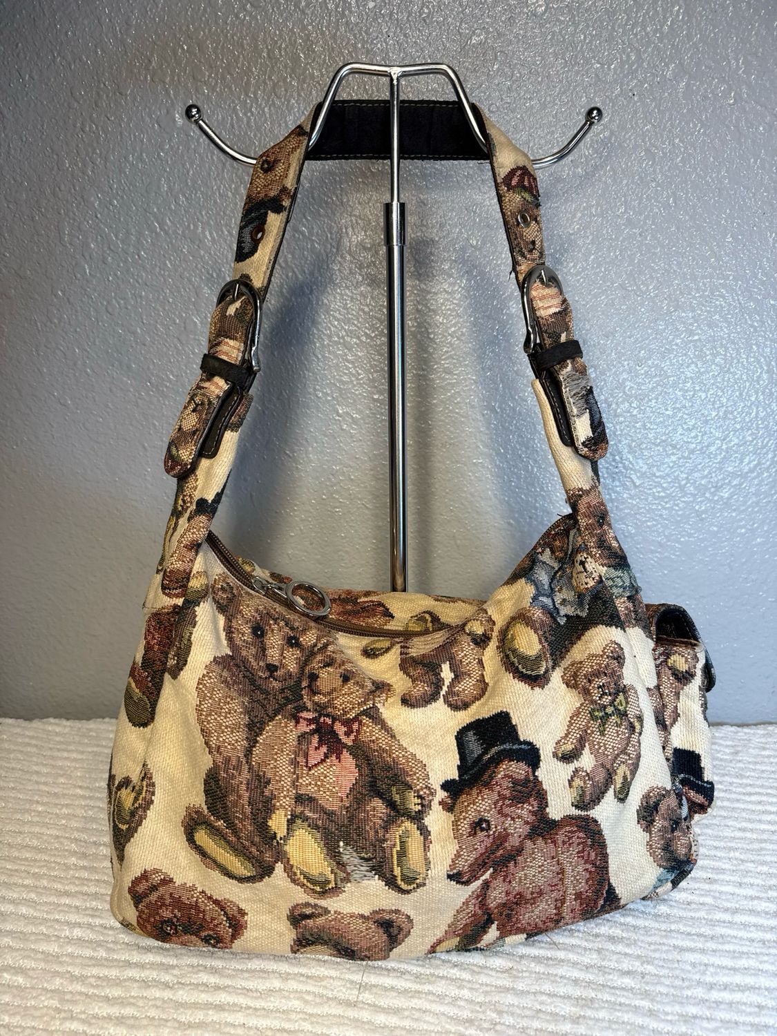 Unbranded Vintage Teddy Bear Tapestry Shoulder Bag