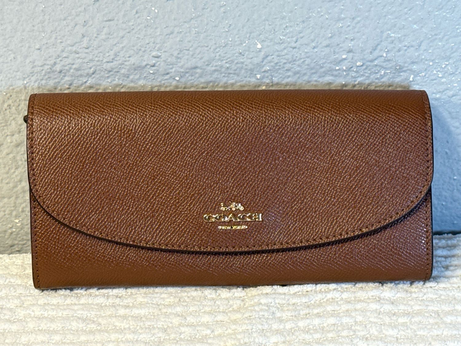 Coach Brown Saffiano Leather Wallet NWOT