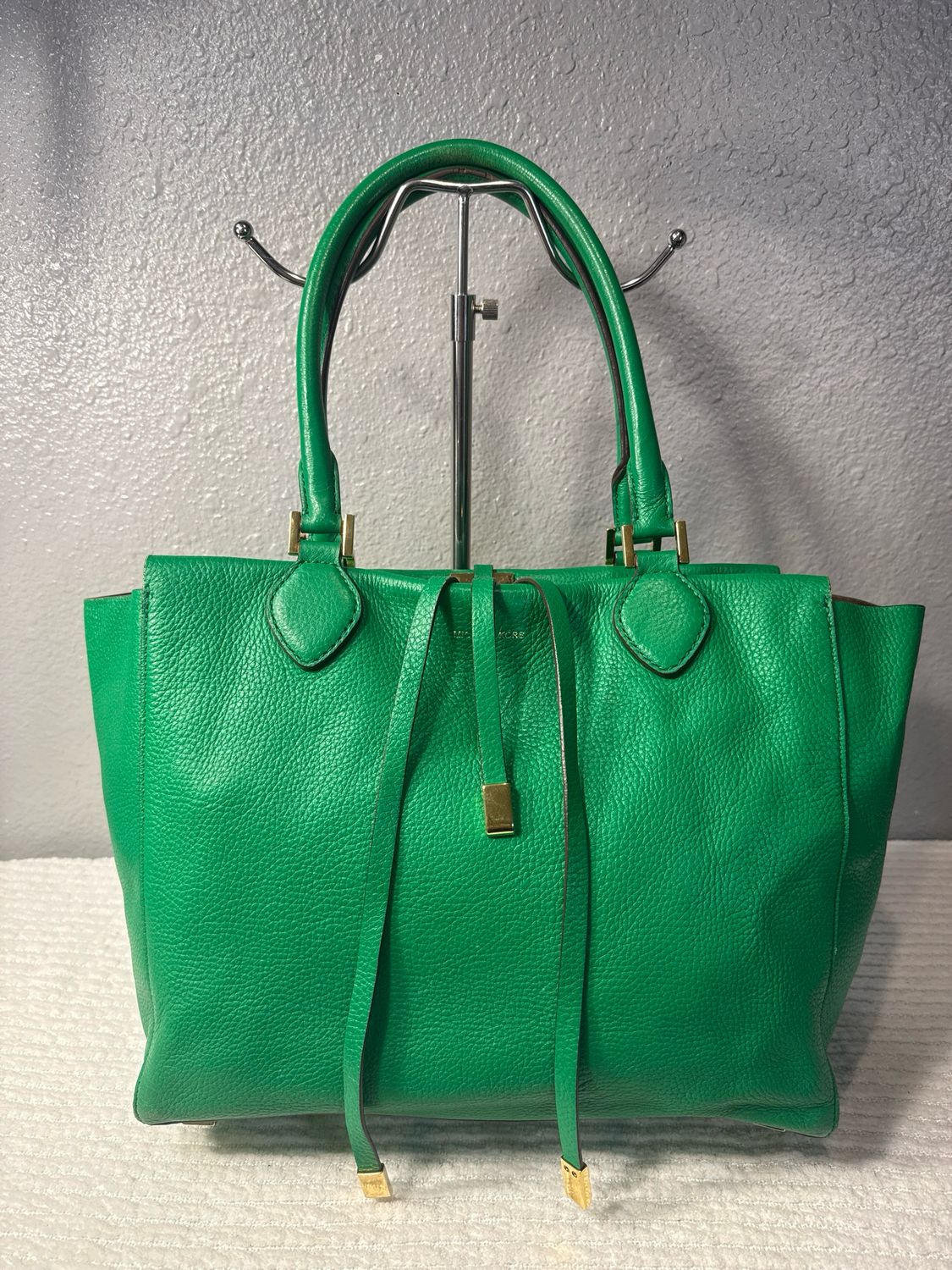 Michael Kors Collection Green Pebble Leather Miranda Tote Online Starting @ $250!