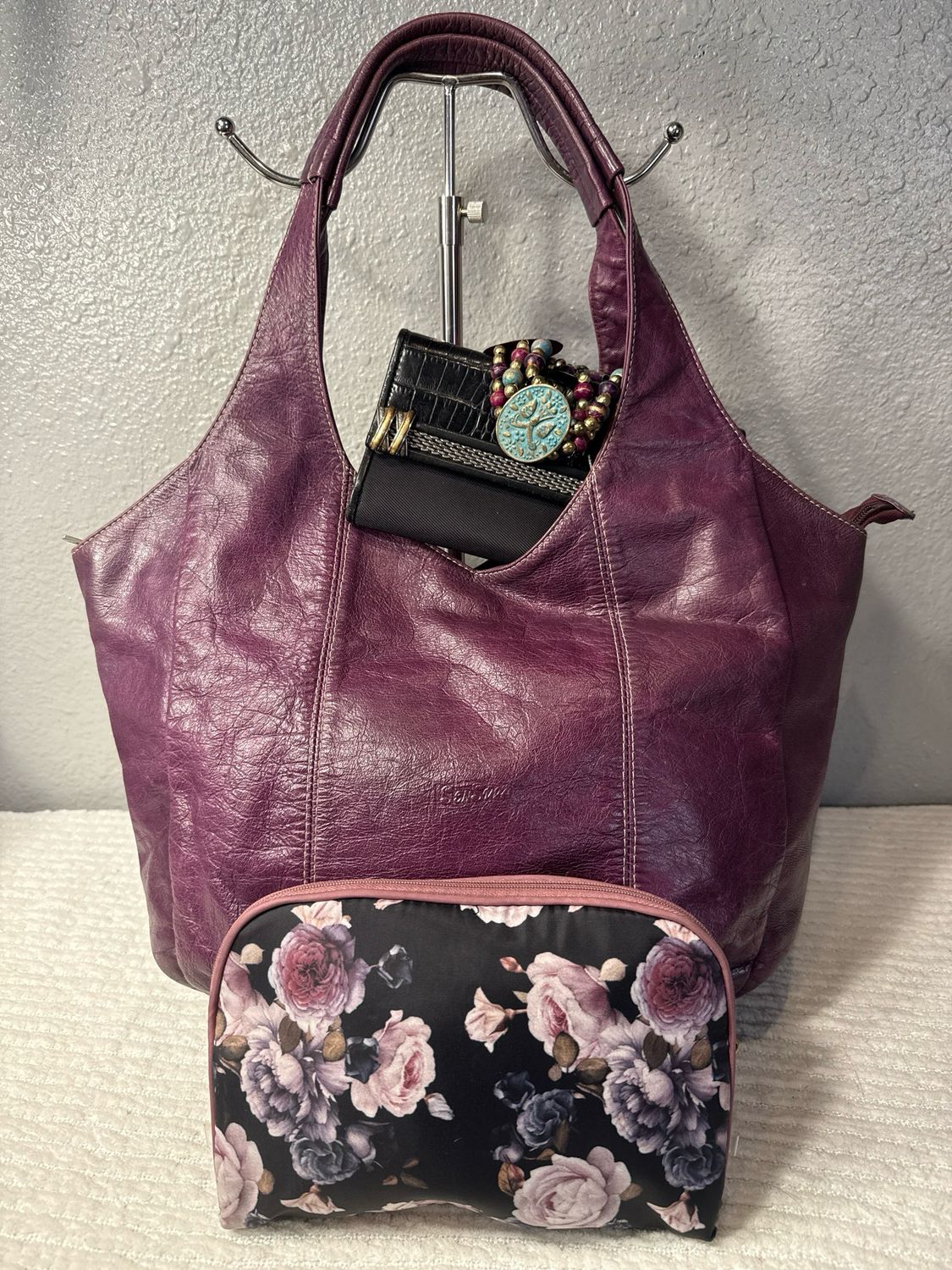 Build A Bag Brighton And Sensura Purple Leather Purse Bundle