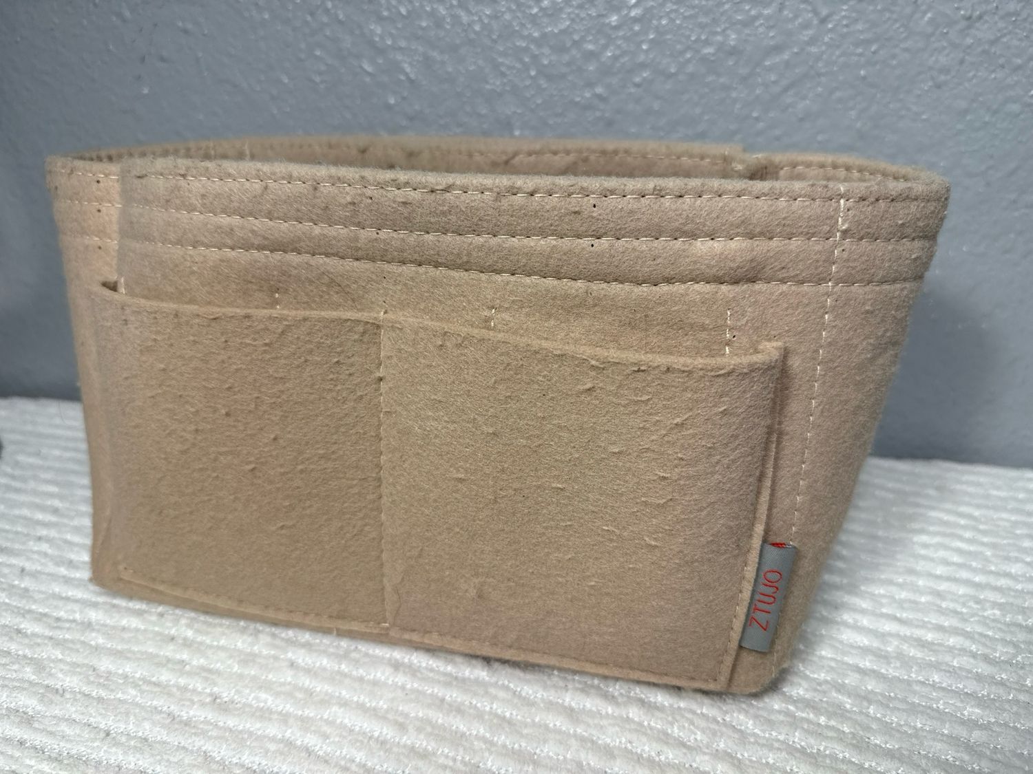 ZTUJO Beige Felt Purse Organizer