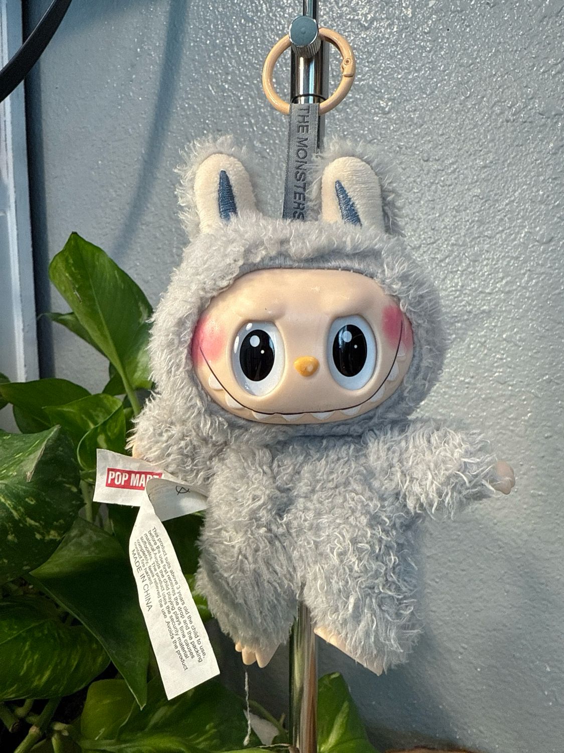 Pop Mart Gray La Bu Bu (La Fu Fu?) Monster Bag Charm