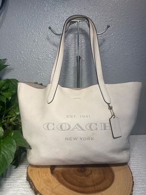 BUILD A BAG Coach Chalk Leather Tote Bundle