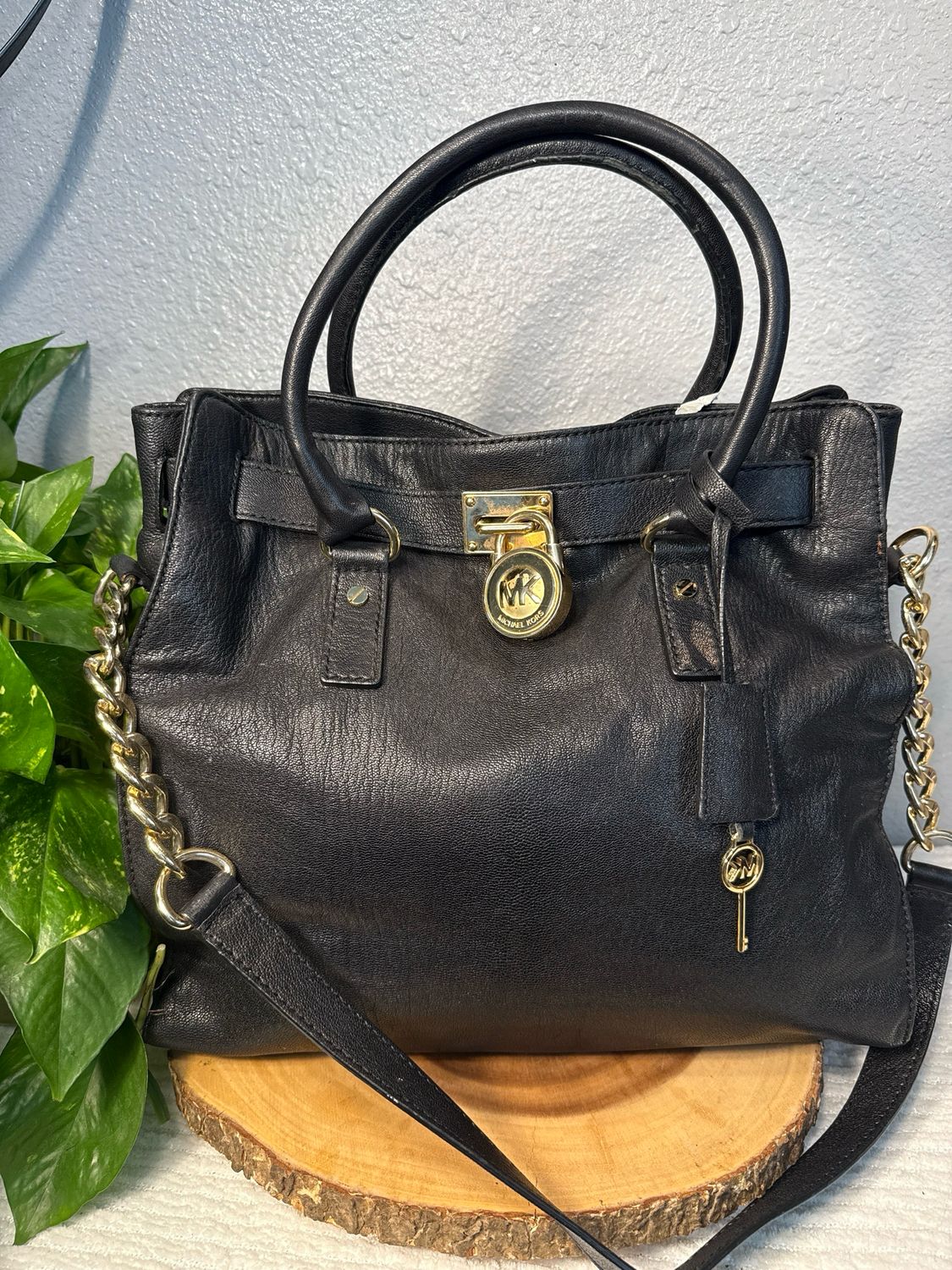 Michael Kors Vintage Large Black Slouchy Leather Hamilton Bag