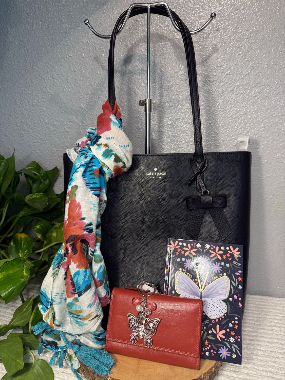 BUILD A BAG Kate Spade, Black Saffiano Leather Tote New With Tags Bundle