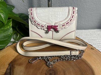 Brighton Ivory And Pink Leather Woc Wallet