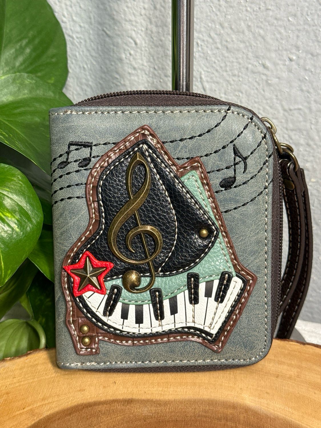 Chala Vegan Leather Piano Wristlet Wallet NWOT