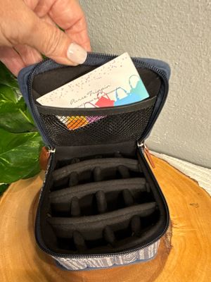 Unbranded Quilted Denim Travel padded Cube For Lipsticks, Nail Polish, Etc.