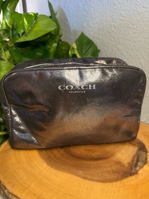 Coach Fragrance Gunmetal, Metallic, Large Cosmetic Bag Or Catchall