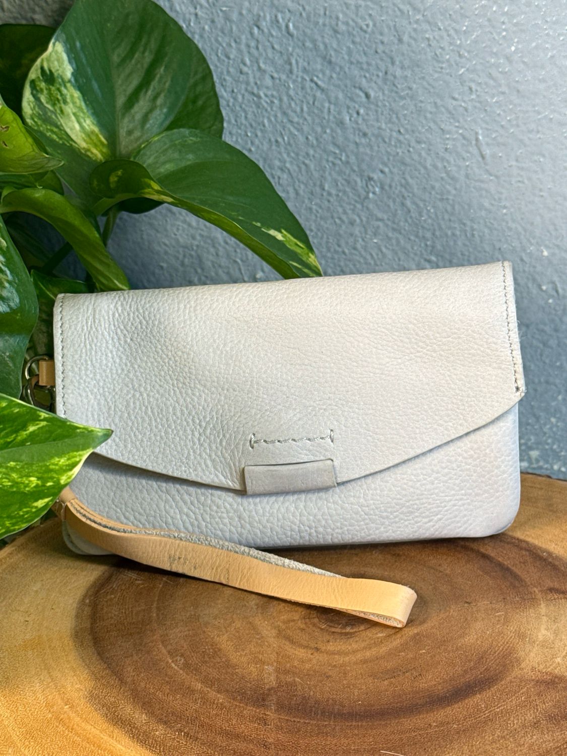 Clark’s Chalk, Leather Wristlet Wallet