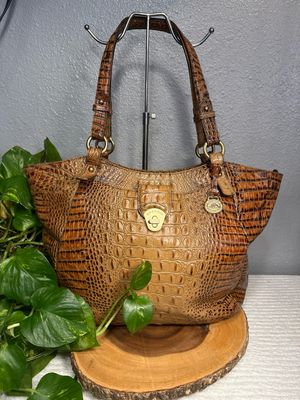 Brahman Vintage Brown Crockpot, Leather Tote