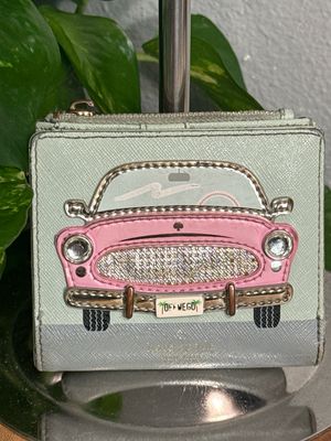 Kate Spade Saviano Leather Here We Go, Pink Cadillac Compact Wallet, Rare Find