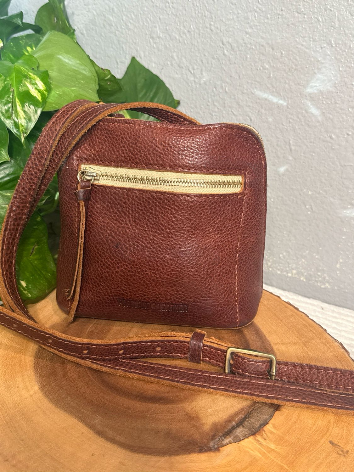 Portland, Leather Brown Crossbody Bag