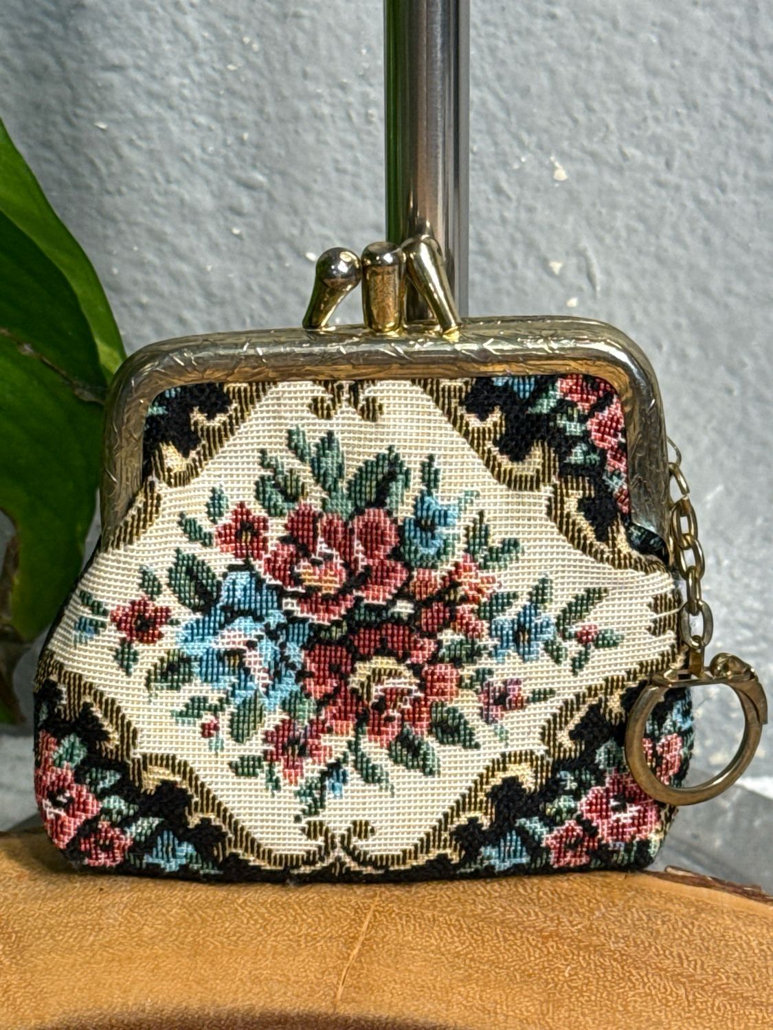 Unbranded, Vantage Tapestry Double Kiss Lock Key And Coin purse