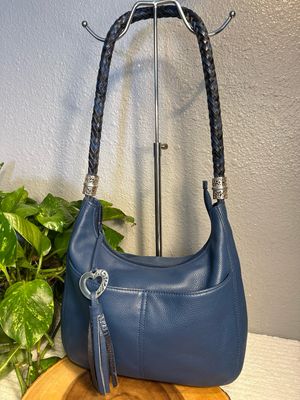 BUILD A BAG Brighton Limited, Edition “BLUE SKY” Leather Multi Pocket, Shoulder Bag Excellent Condition $290 Online