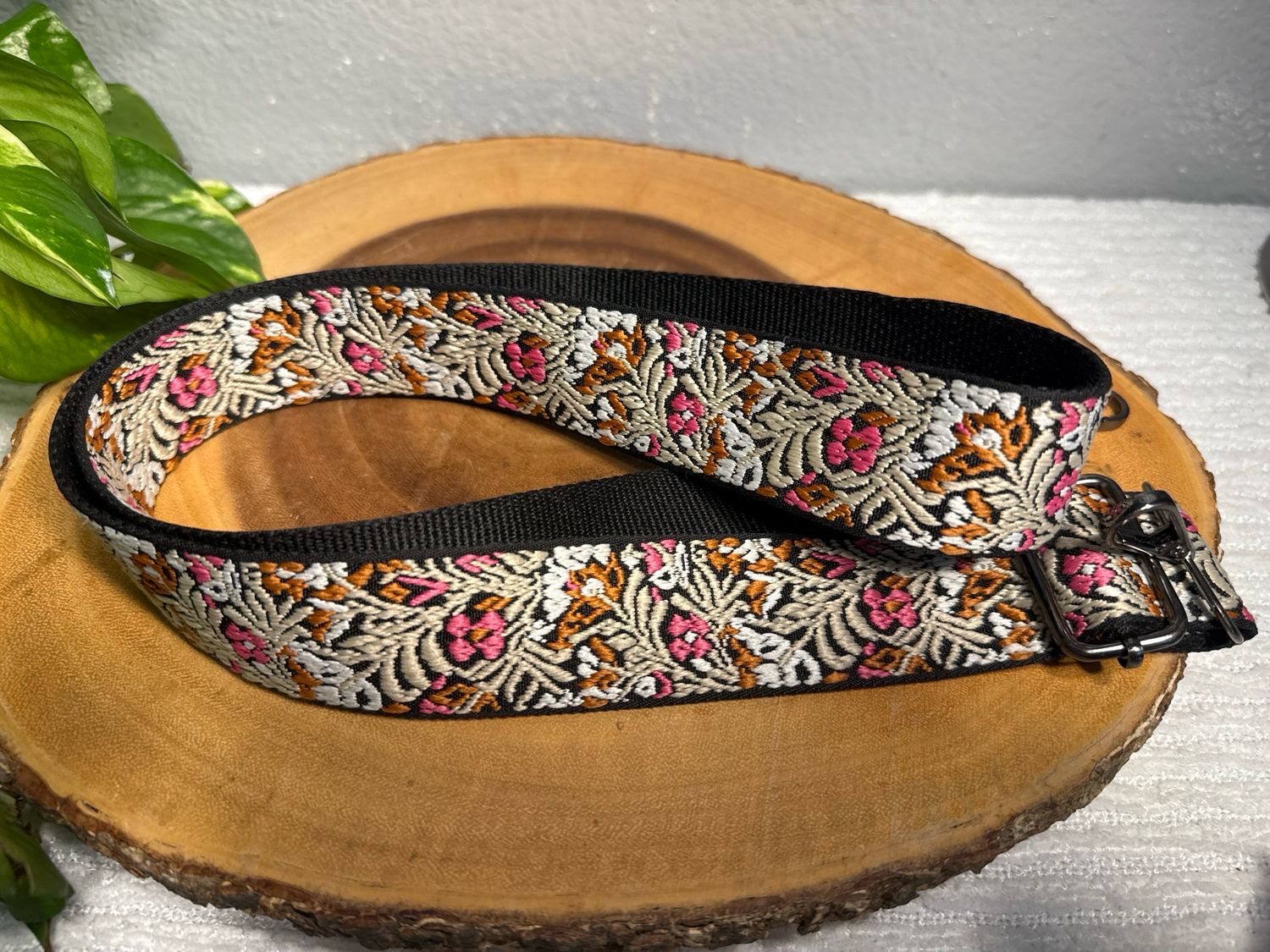 Guitar Strap, Beige Is Pink And Black New Without Tags