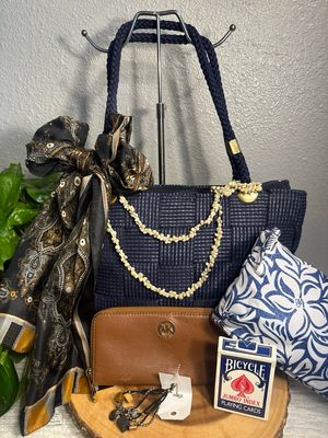 BUILD A BAG FOR Blue Basket Weave By ALMA Italy, And Michael Kors Bundle