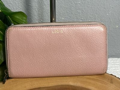 Lodis Baby Pink, Pebbled, Leather, Accordion Wallet