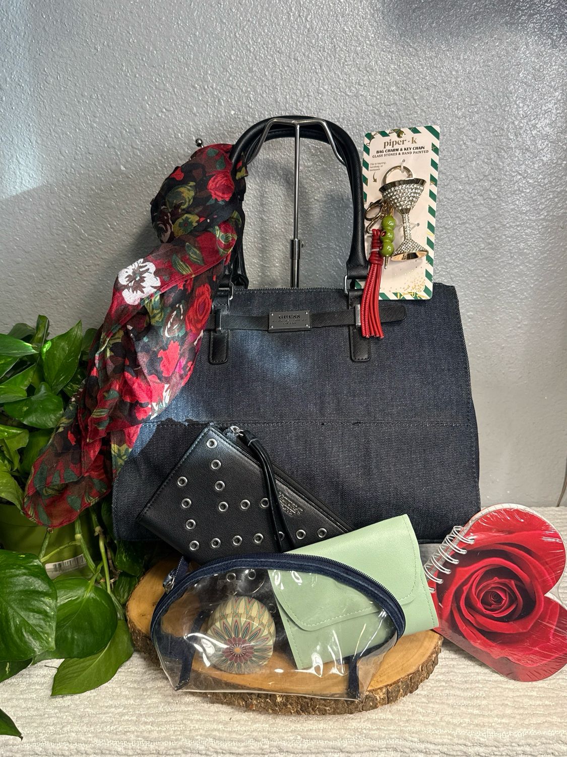 Build A Bag Guess Denim Tote “Unstoppable” Bundle