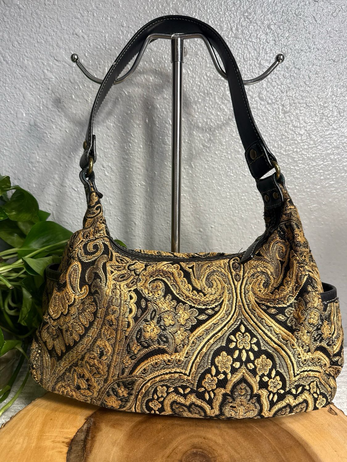 Fossil, Vintage Tapestry, Small Hobo Bag, Baguette Style, Y2K