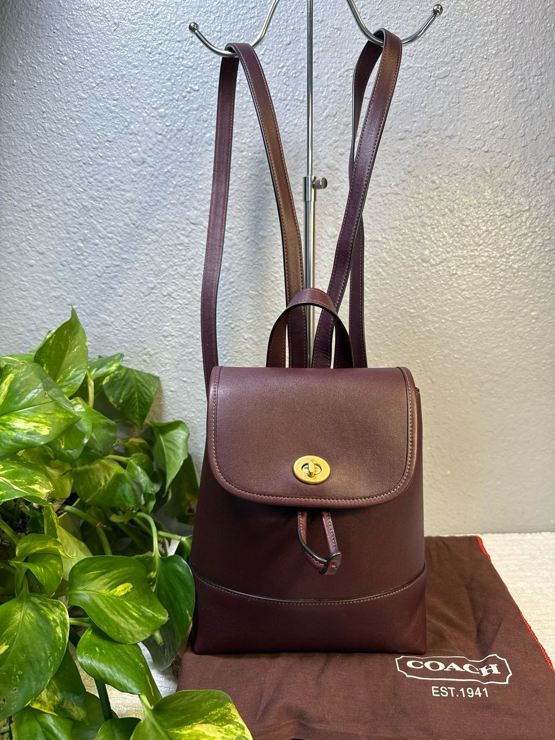 Coach Re-Edition Burgundy Glove Tan Leather Mini Backpack Purse From Carol New Without Tags $650 On Posh