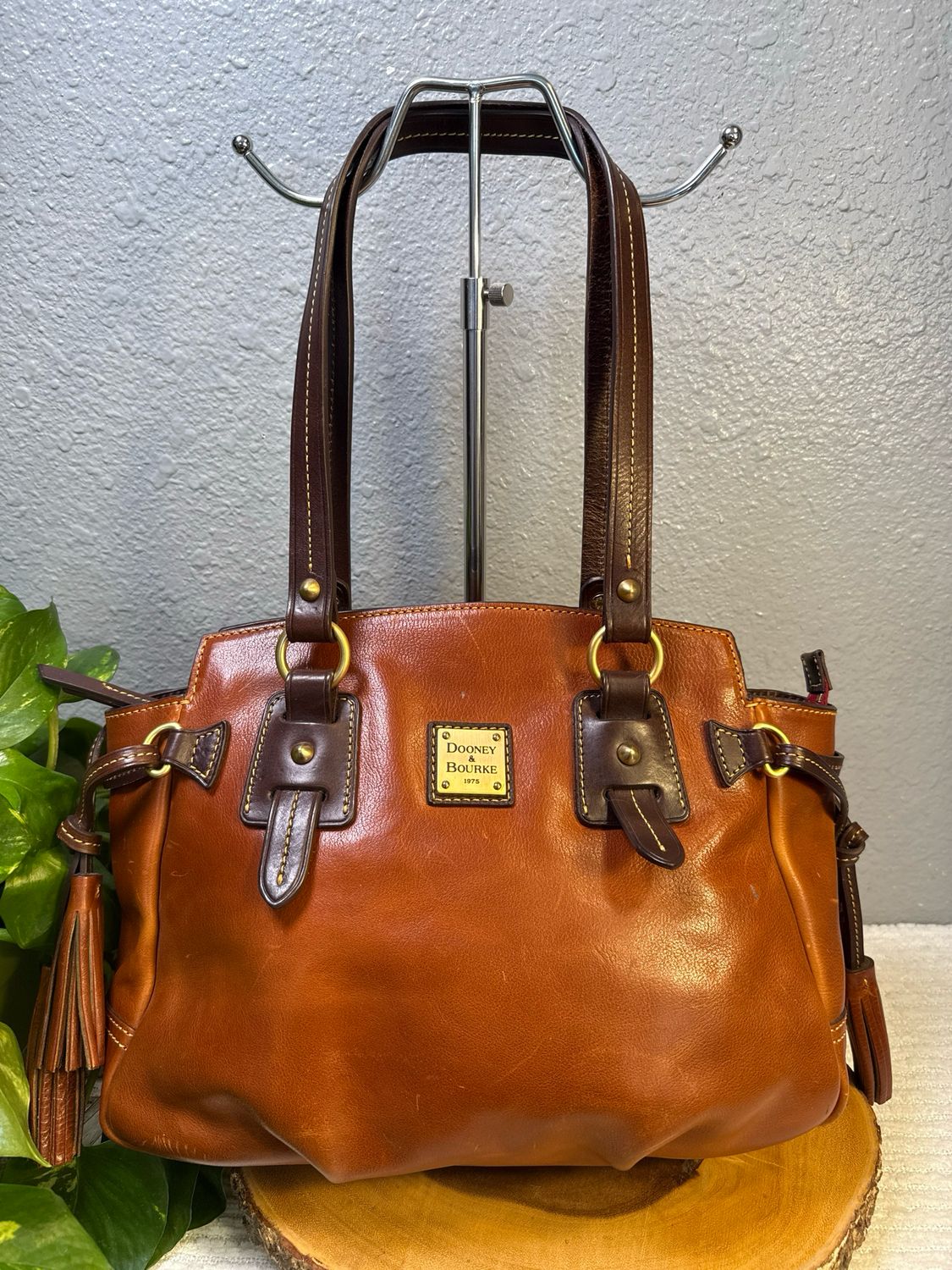 Dooney &amp; Bourke Brown Leather Toledo Shoulder Bag