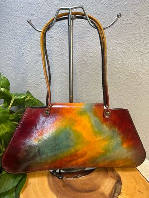 RARE FIND WA BAGS Leather With Turquoise Stone “Rock N Roll” Shoulder Bag NWOT