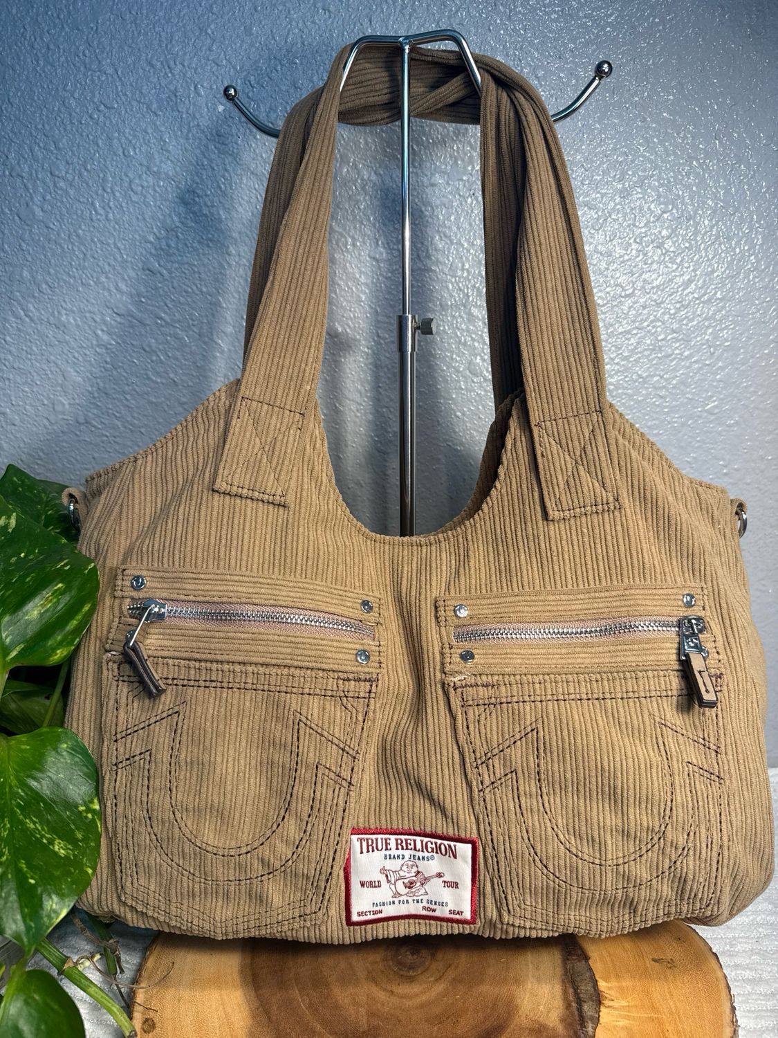 True Religion, Tan Corduroy Tote, Or Crossbody Bag From My Collection Never Used