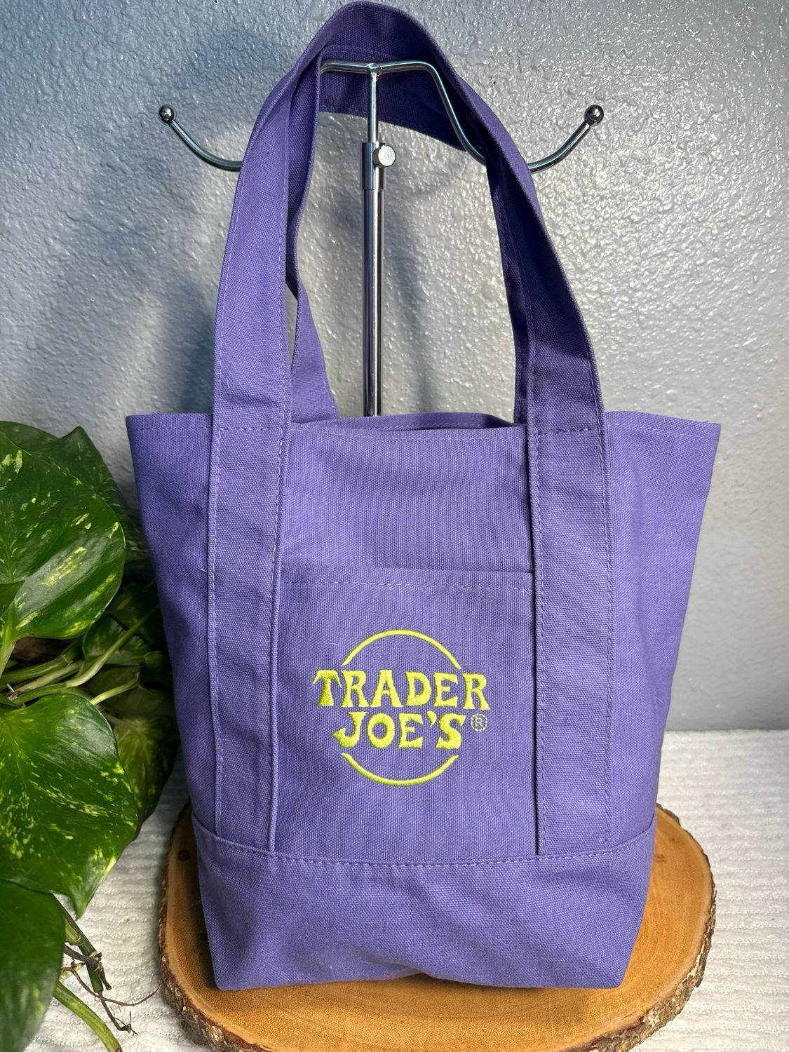 Trader Joe’s Lavender Canvas, Mini Tote, New Without Tags