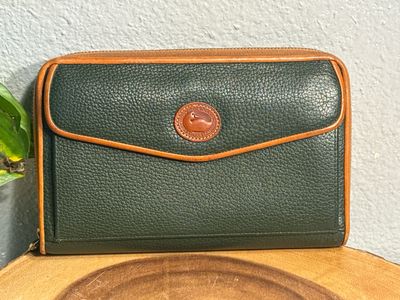 Dooney &amp; Bourke Emerald Green Pebbled Leather Wallet/Crossbody No Strap Included
